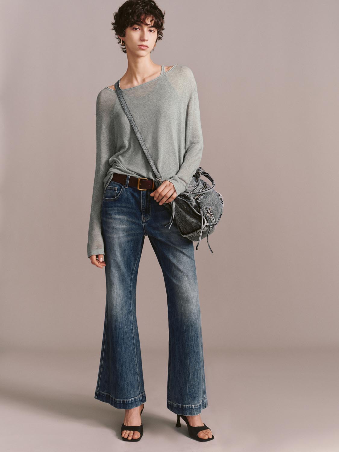 Soft Knitted Long Sleeve 2 In 1 Casual T Shirt