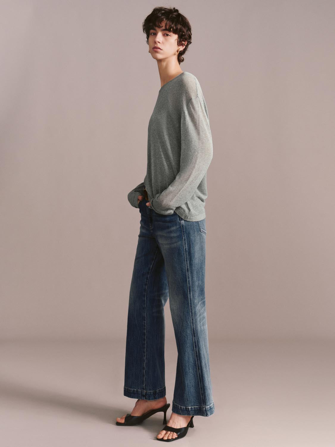 Soft Knitted Long Sleeve 2 In 1 Casual T Shirt