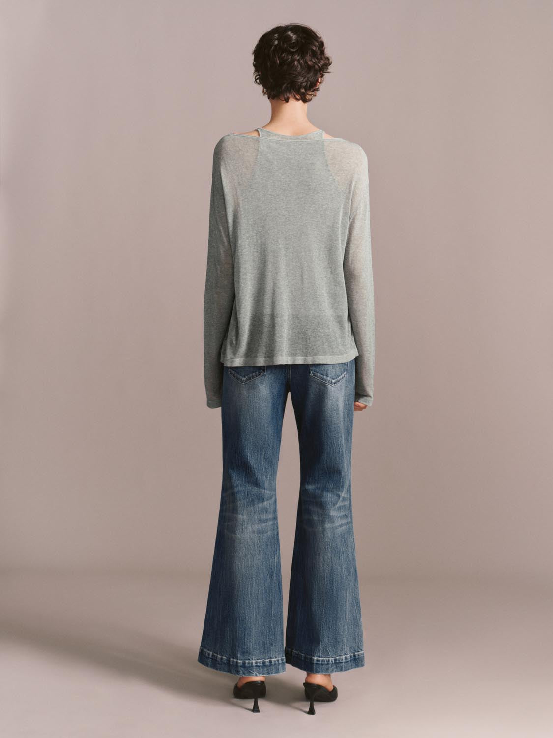 Soft Knitted Long Sleeve 2 In 1 Casual T Shirt
