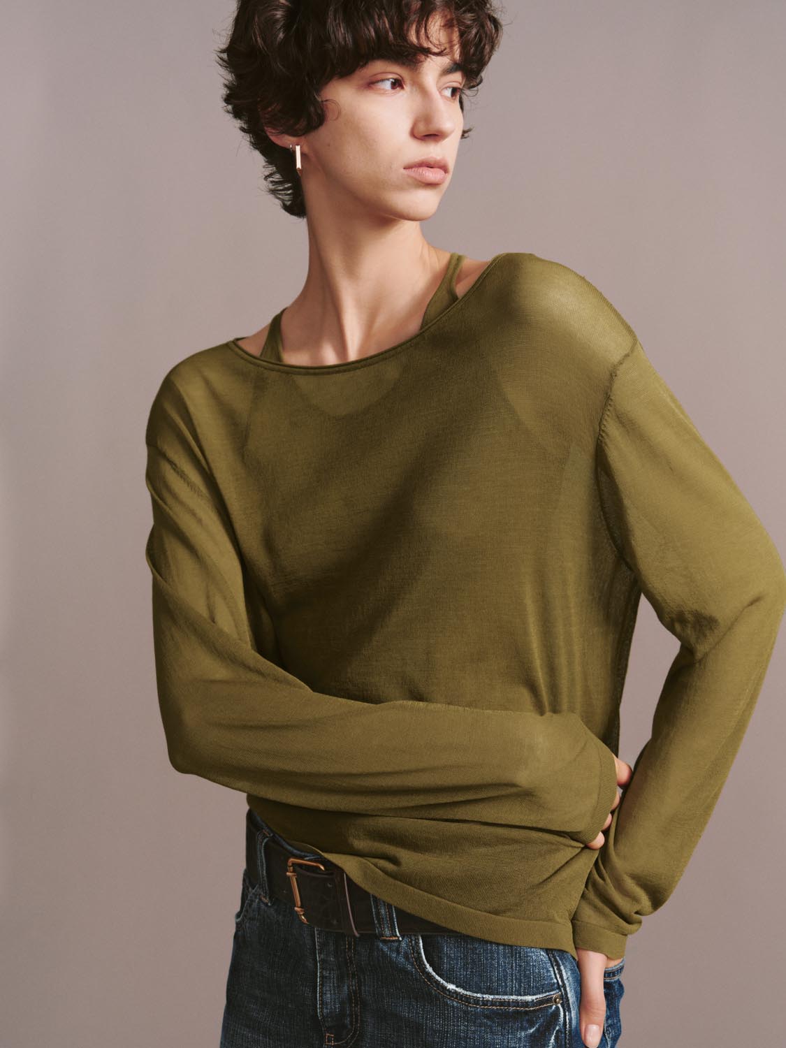 Knitted Fabric 2in1 Long Sleeve T Shirts