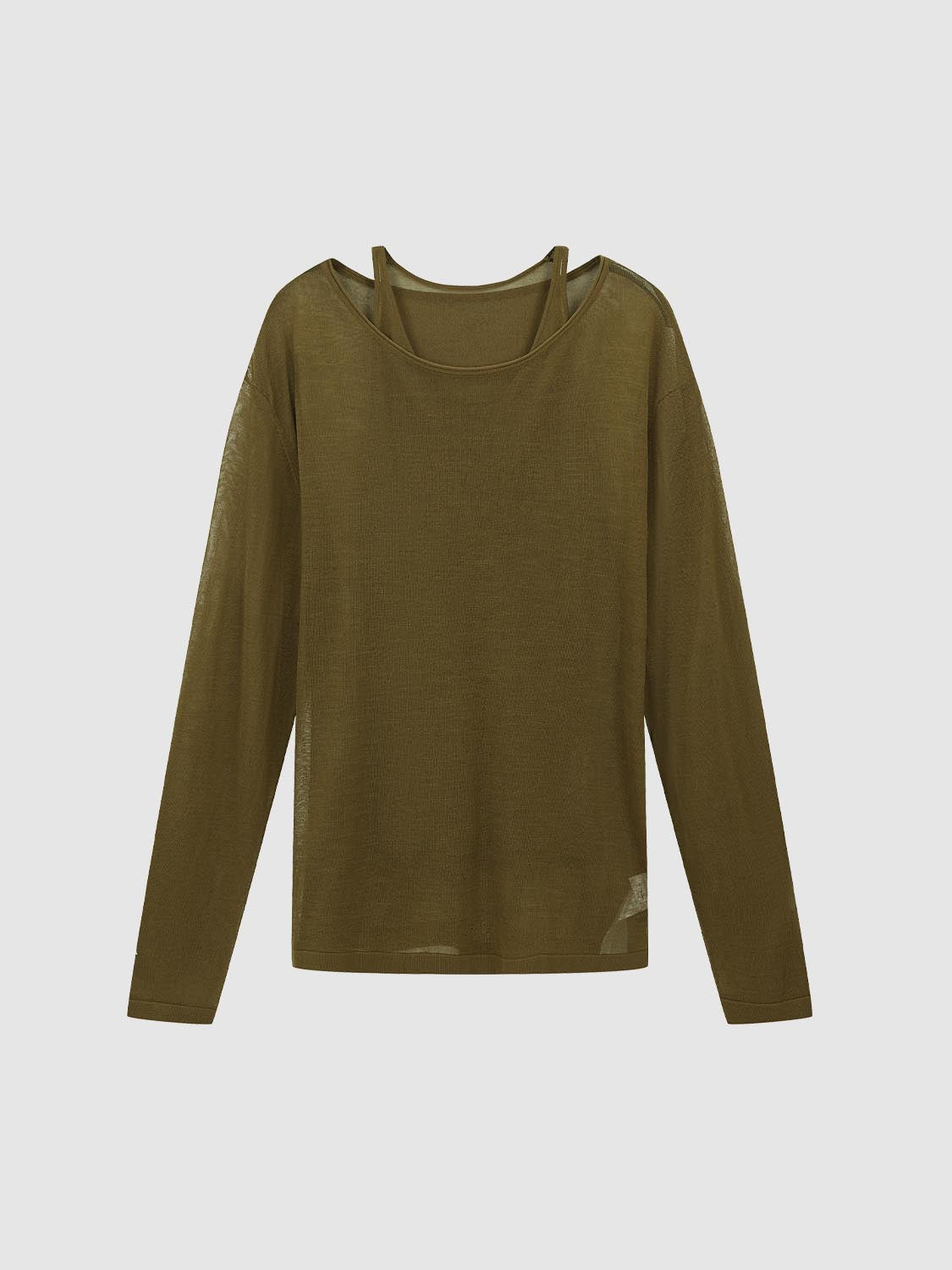 Knitted Fabric 2in1 Long Sleeve T Shirts